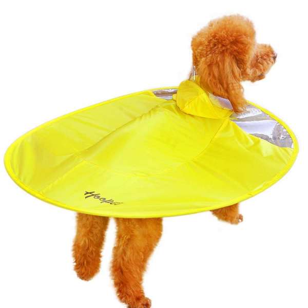 dog raincoat flying saucer design teddy cloth four feet waterproof cape small dog umbrella pet raincoat